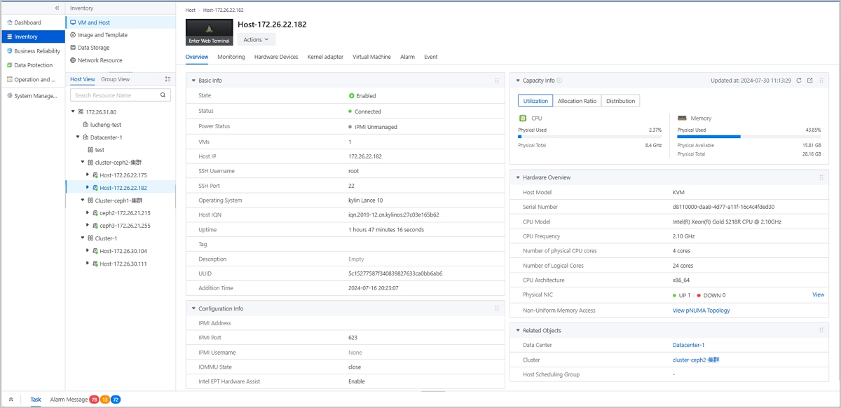 ZSphere Virtualization Platform ui